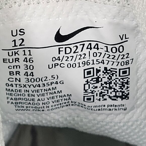 Nike Alpha Huarache Elite 4 Mid Men's White Cleats FD2744-100 US Size 12 NWB - Picture 10 of 10